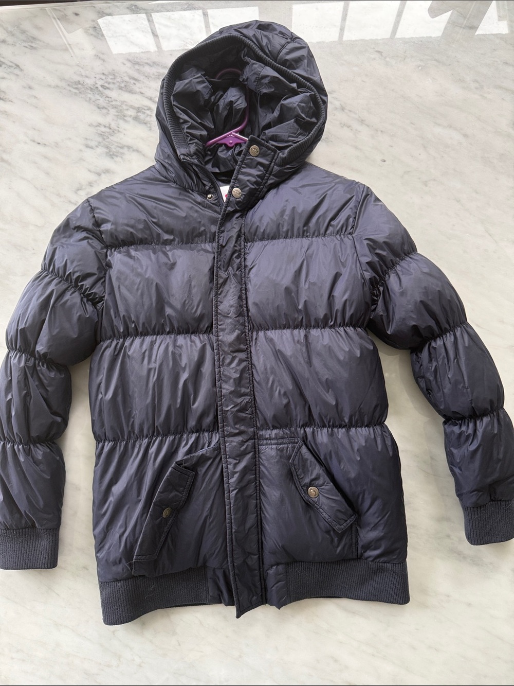 Navy Appaman kids Puffer Hooded Jacket